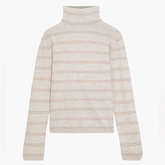 VINCE Striped cashmere turtleneck sweater - Picture 3 of 4